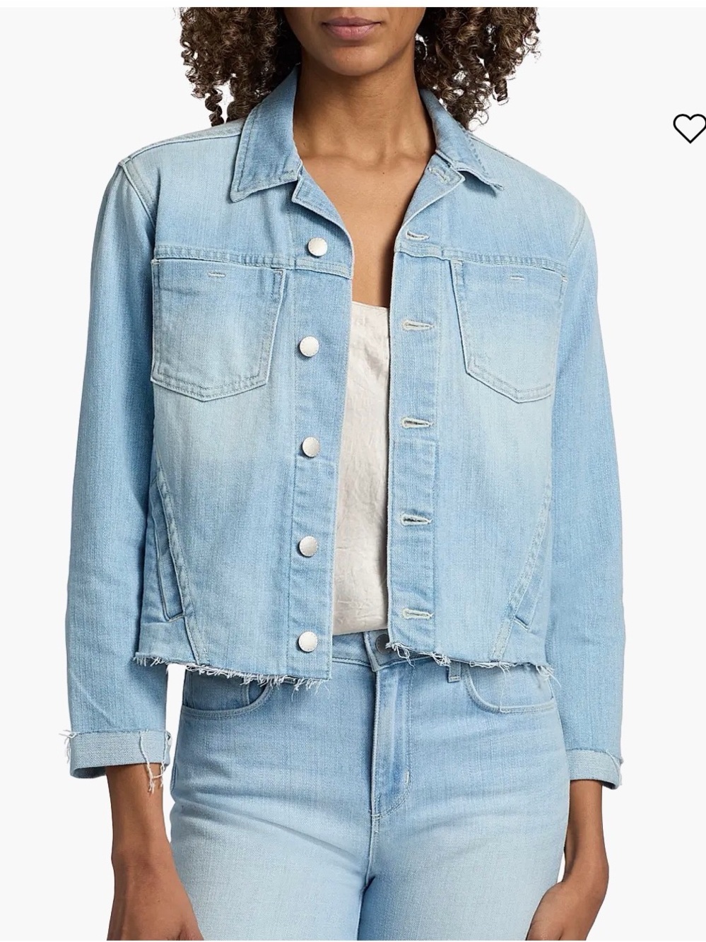 Unworn L'AGENCE Washed Light Blue Denim Jacket - Picture 5 of 6